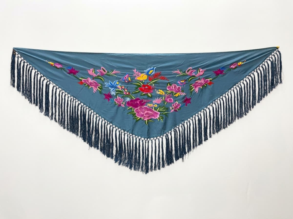Mantón de Manila Azul