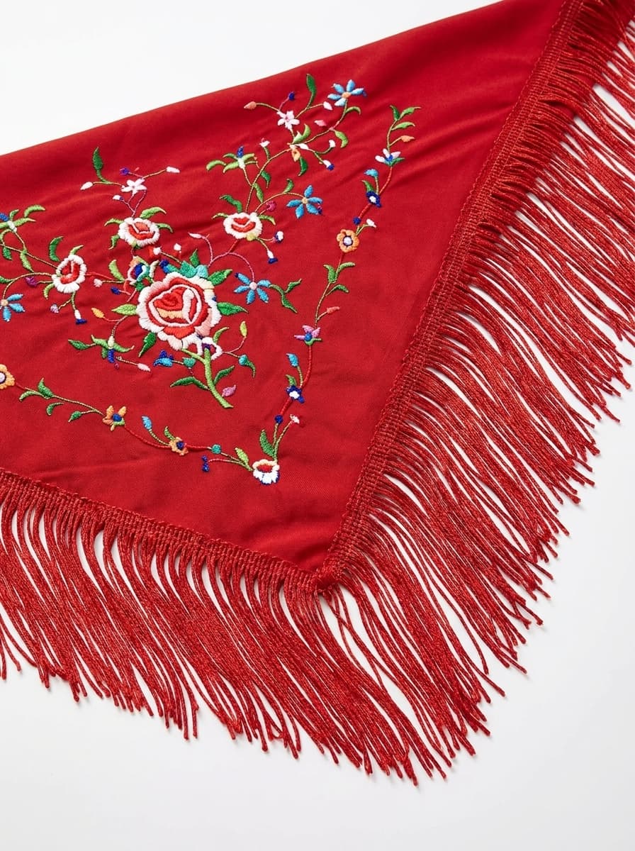 Mantón de Manila Rojo