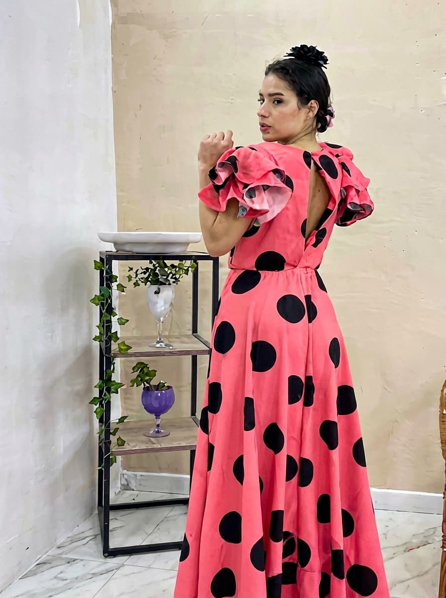 Traje de flamenca color Salmón